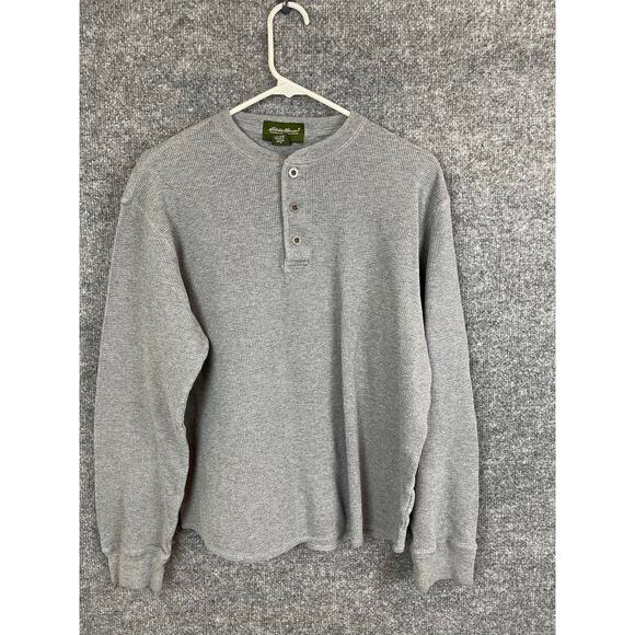 Eddie Bauer Thermal Shirt Men's Small Long Sleeve Gray - Picture 1 of 16